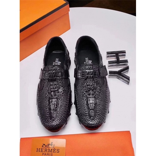 Replica Hermes Leather Shoes For Men #521978 $80.00 USD for Wholesale