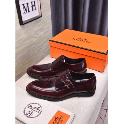 Replica Hermes Leather Shoes For Men #521979 $82.00 USD for Wholesale