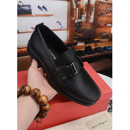Replica Salvatore Ferragamo Leather Shoes For Men #523010 $92.00 USD for Wholesale