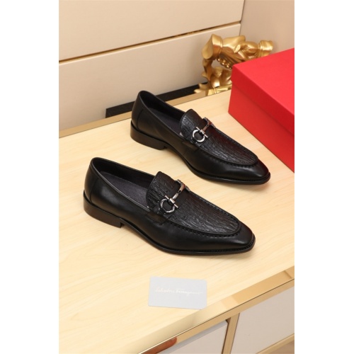Replica Ferragamo Leather Shoes For Men #524106 $76.00 USD for Wholesale