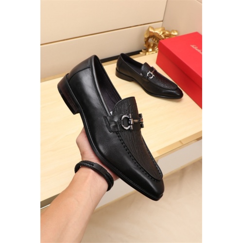 Replica Ferragamo Leather Shoes For Men #524106 $76.00 USD for Wholesale