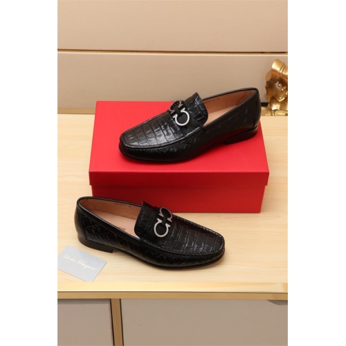 Replica Ferragamo Leather Shoes For Men #524117 $76.00 USD for Wholesale