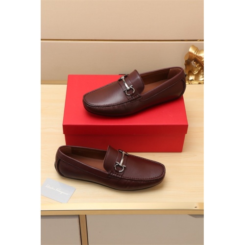 Replica Ferragamo Leather Shoes For Men #524118 $76.00 USD for Wholesale