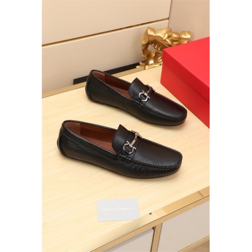 Replica Ferragamo Leather Shoes For Men #524119 $76.00 USD for Wholesale