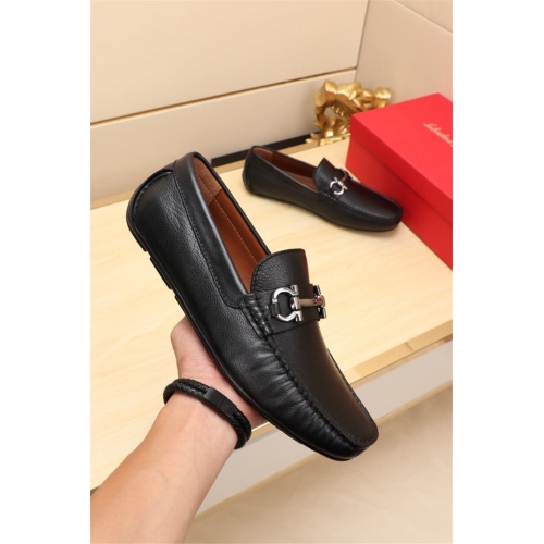 Replica Ferragamo Leather Shoes For Men #524119 $76.00 USD for Wholesale