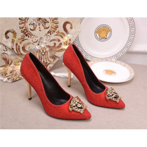 Versace High-Heeled Shoes For Women #528481 $80.00 USD, Wholesale Replica Versace High-Heeled Shoes