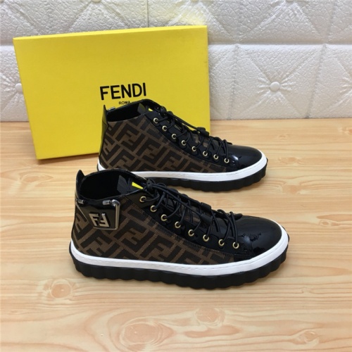 Fendi High Tops Casual Shoes For Men #528514 $76.00 USD, Wholesale Replica Fendi High Tops Casual Shoes