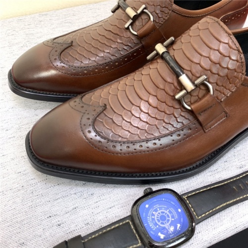 Replica Salvatore Ferragamo Leather Shoes For Men #530886 $82.00 USD for Wholesale