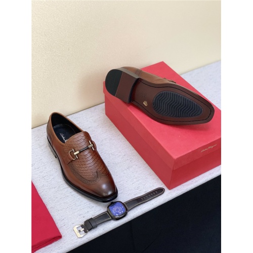 Replica Salvatore Ferragamo Leather Shoes For Men #530886 $82.00 USD for Wholesale
