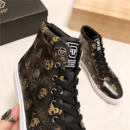 Replica Philipp Plein PP High Tops Shoes For Men #536010 $76.00 USD for Wholesale