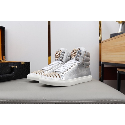 Replica Philipp Plein PP High Tops Shoes For Men #536013 $85.00 USD for Wholesale