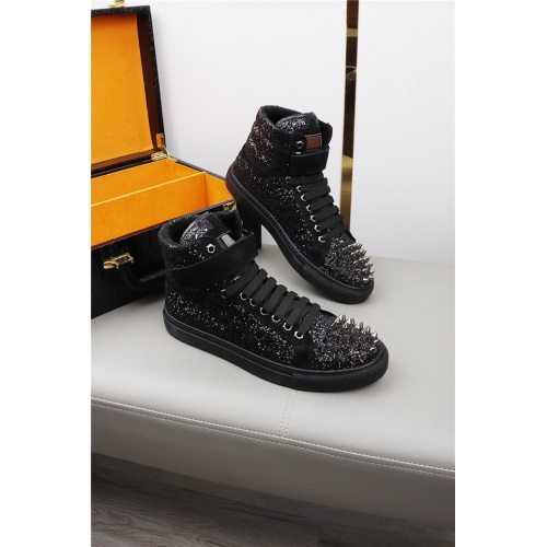Philipp Plein PP High Tops Shoes For Men #536014 $85.00 USD, Wholesale Replica Philipp Plein PP High Tops Shoes