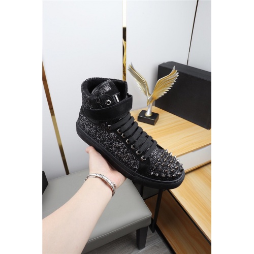 Replica Philipp Plein PP High Tops Shoes For Men #536014 $85.00 USD for Wholesale