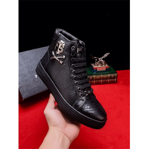 Replica Philipp Plein PP High Tops Shoes For Men #536720 $85.00 USD for Wholesale