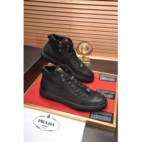 Prada High Tops Shoes For Men #537334 $85.00 USD, Wholesale Replica Prada High Top Shoes