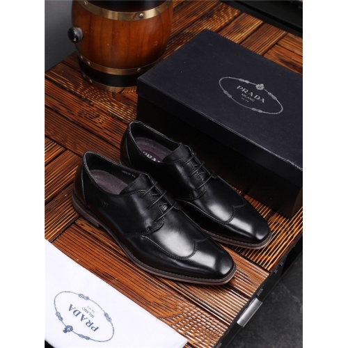 Replica Prada Leather Shoes For Men #537337 $82.00 USD for Wholesale