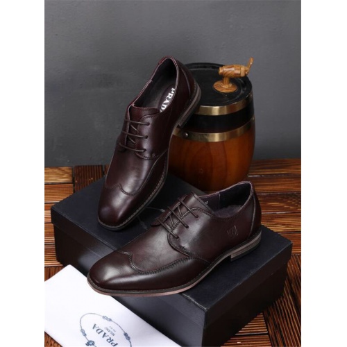 Prada Leather Shoes For Men #537338 $85.00 USD, Wholesale Replica Prada Leather Shoes
