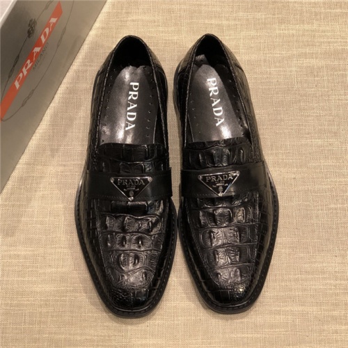 Replica Prada Leather Shoes For Men #537341 $85.00 USD for Wholesale