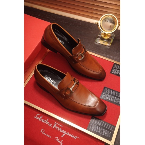 Salvatore Ferragamo Leather Shoes For Men #538131 $85.00 USD, Wholesale Replica Salvatore Ferragamo Leather Shoes