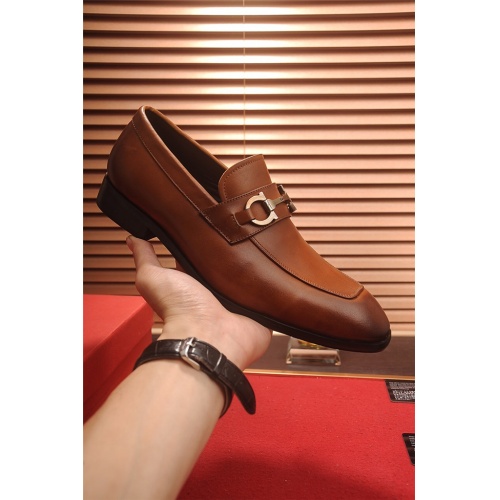 Replica Salvatore Ferragamo Leather Shoes For Men #538131 $85.00 USD for Wholesale