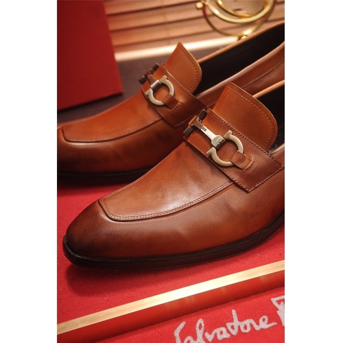 Replica Salvatore Ferragamo Leather Shoes For Men #538131 $85.00 USD for Wholesale