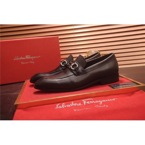 Replica Salvatore Ferragamo Leather Shoes For Men #538132 $85.00 USD for Wholesale