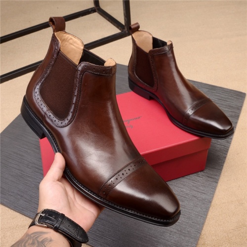 Salvatore Ferragamo Boots For Men #538138 $112.00 USD, Wholesale Replica Salvatore Ferragamo Boots