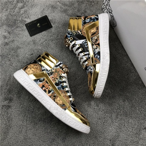 Replica Versace High Tops Shoes For Men #541624 $82.00 USD for Wholesale
