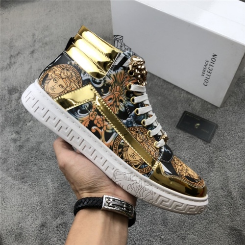 Replica Versace High Tops Shoes For Men #541624 $82.00 USD for Wholesale