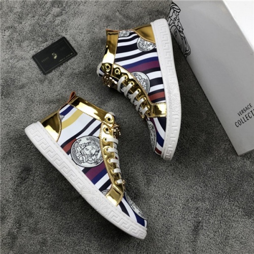 Replica Versace High Tops Shoes For Men #541625 $82.00 USD for Wholesale