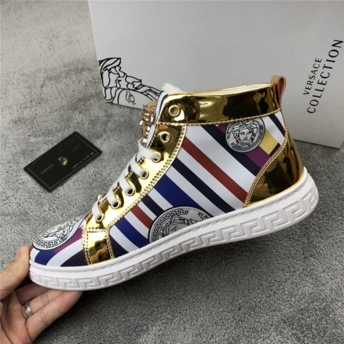 Replica Versace High Tops Shoes For Men #541625 $82.00 USD for Wholesale