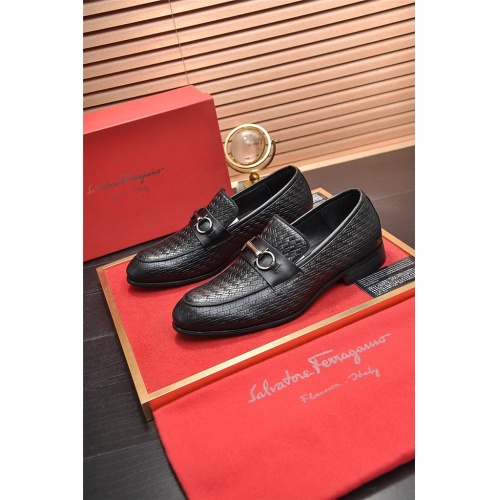 Replica Ferragamo Leather Shoes For Men #542051 $85.00 USD for Wholesale