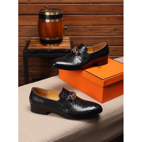 Replica Hermes Leather Shoes For Men #542418 $82.00 USD for Wholesale