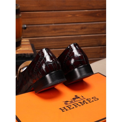 Replica Hermes Leather Shoes For Men #542430 $88.00 USD for Wholesale