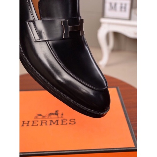 Replica Hermes Leather Shoes For Men #545715 $85.00 USD for Wholesale