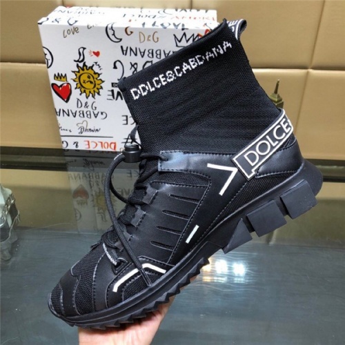 Replica Dolce & Gabbana D&G High Tops Shoes For Men #546597 $80.00 USD for Wholesale
