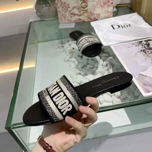 Replica Christian Dior Slippers For Women #549393 $56.00 USD for Wholesale