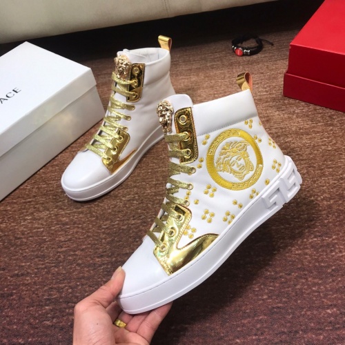 Replica Versace High Tops Shoes For Men #549485 $82.00 USD for Wholesale