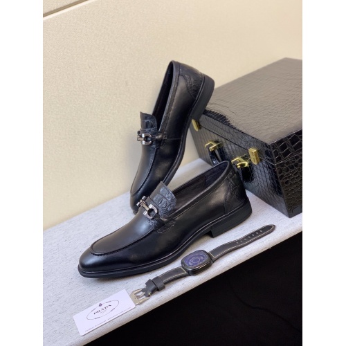 Prada Leather Shoes For Men #549755 $80.00 USD, Wholesale Replica Prada Leather Shoes
