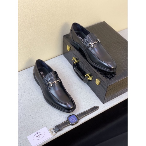 Replica Prada Leather Shoes For Men #549755 $80.00 USD for Wholesale