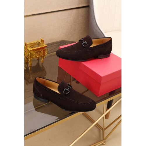 Replica Salvatore Ferragamo Leather Shoes For Men #549883 $80.00 USD for Wholesale