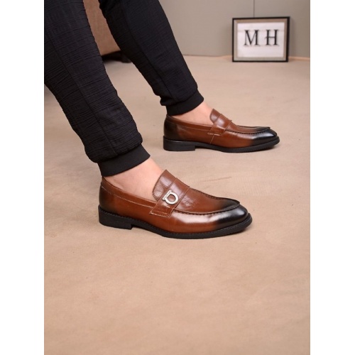 Salvatore Ferragamo Leather Shoes For Men #555630 $83.00 USD, Wholesale Replica Salvatore Ferragamo Leather Shoes