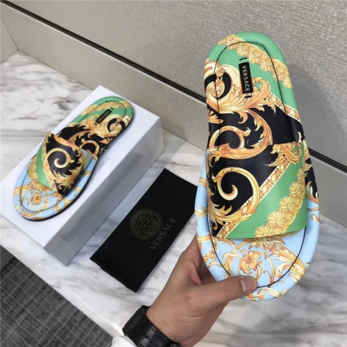 Replica Versace Slippers For Men #556591 $53.00 USD for Wholesale