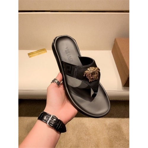 Replica Versace Slippers For Men #559349 $45.00 USD for Wholesale