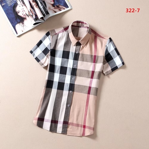 Burberry Shirts Short Sleeved For Women #561628 $36.00 USD, Wholesale Replica Burberry Shirts