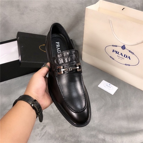 Replica Prada Leather Shoes For Men #561764 $83.00 USD for Wholesale
