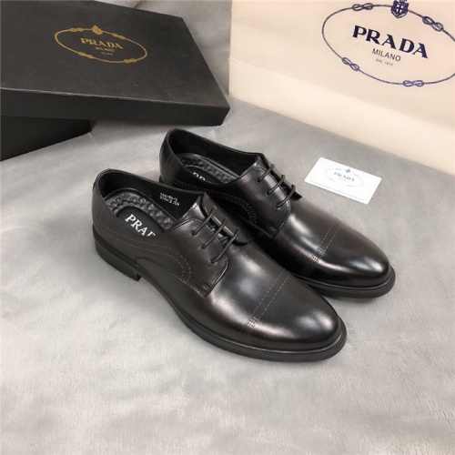 Replica Prada Leather Shoes For Men #561765 $83.00 USD for Wholesale