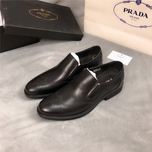 Prada Leather Shoes For Men #561766 $83.00 USD, Wholesale Replica Prada Leather Shoes