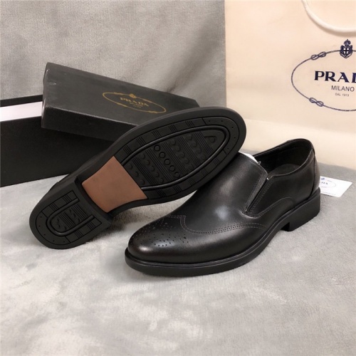 Replica Prada Leather Shoes For Men #561766 $83.00 USD for Wholesale