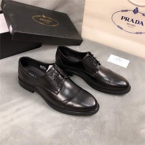 Replica Prada Leather Shoes For Men #561767 $83.00 USD for Wholesale